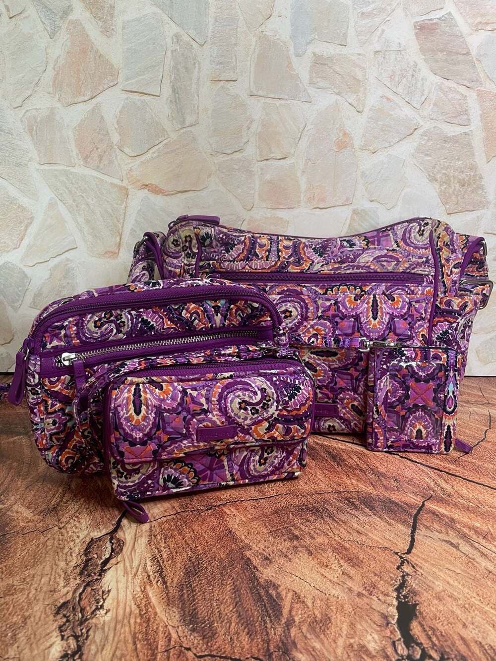 Vera Bradley Dream Tapestry Quilted Purple Paisley lot.